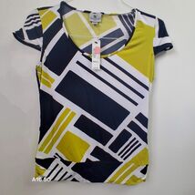 Worthington Stretch Women's Geometric Print Short Sleeve Top Small - $14.55