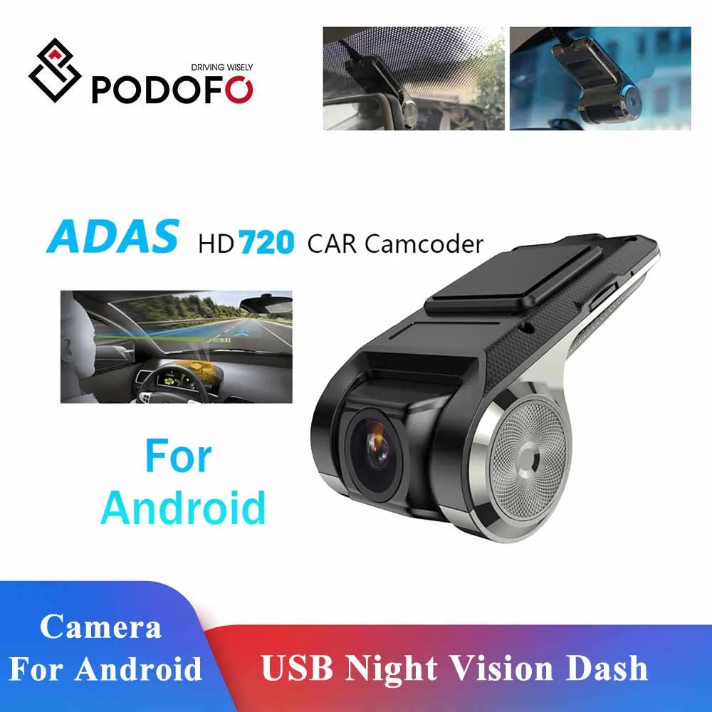 Podofo ADAS Car DVRs HD 720P Dash Cam Camera Auto Recorder 2021 Hidden Type for - £21.70 GBP+