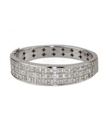 Authenticity Guarantee 
21.30 carat Diamond Invisibly Set Bangle 18k Whi... - £34,539.69 GBP