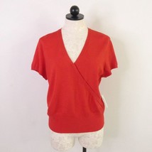 New Judith Hart Women&#39;s XL Tomato Red Orange Silk Blend Short Sleeve Swe... - £11.99 GBP