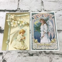 Vintage Holiday Postcards Lot Of 2 Angels Easter Christmas Collectible  - £6.18 GBP