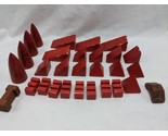 Lot Of (29) Red Vintage Wooden Triangle Block Children Toys With Other S... - $29.69