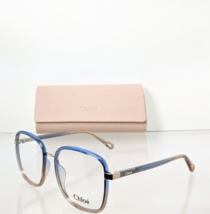 Brand New Authentic Chloe Eyeglasses CE 0034 002 53mm Blue &amp; Gold 0034O ... - £134.55 GBP