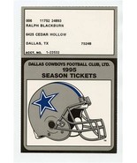 1995 Dallas Cowboys Football Club 1995 Season Ticket ID &amp; Schedule Super... - £12.51 GBP