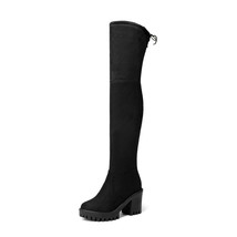 hot sale over the knee thigh high boots women round toe high heels platform boot - £75.23 GBP