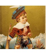 Antique Victorian Trade Card Scottish Child w/Paddle 1880s 4 x 2.5 - £20.33 GBP