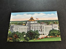 Library of Congress-Washington, D.C.- 1900s Unposted Linen Era Postcard. - £6.41 GBP