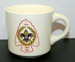 Vintage 1978 Boy Scout SHAC BSA Eagle Crest Ceramic Coffee Mug Cup Memorabilia - £19.46 GBP