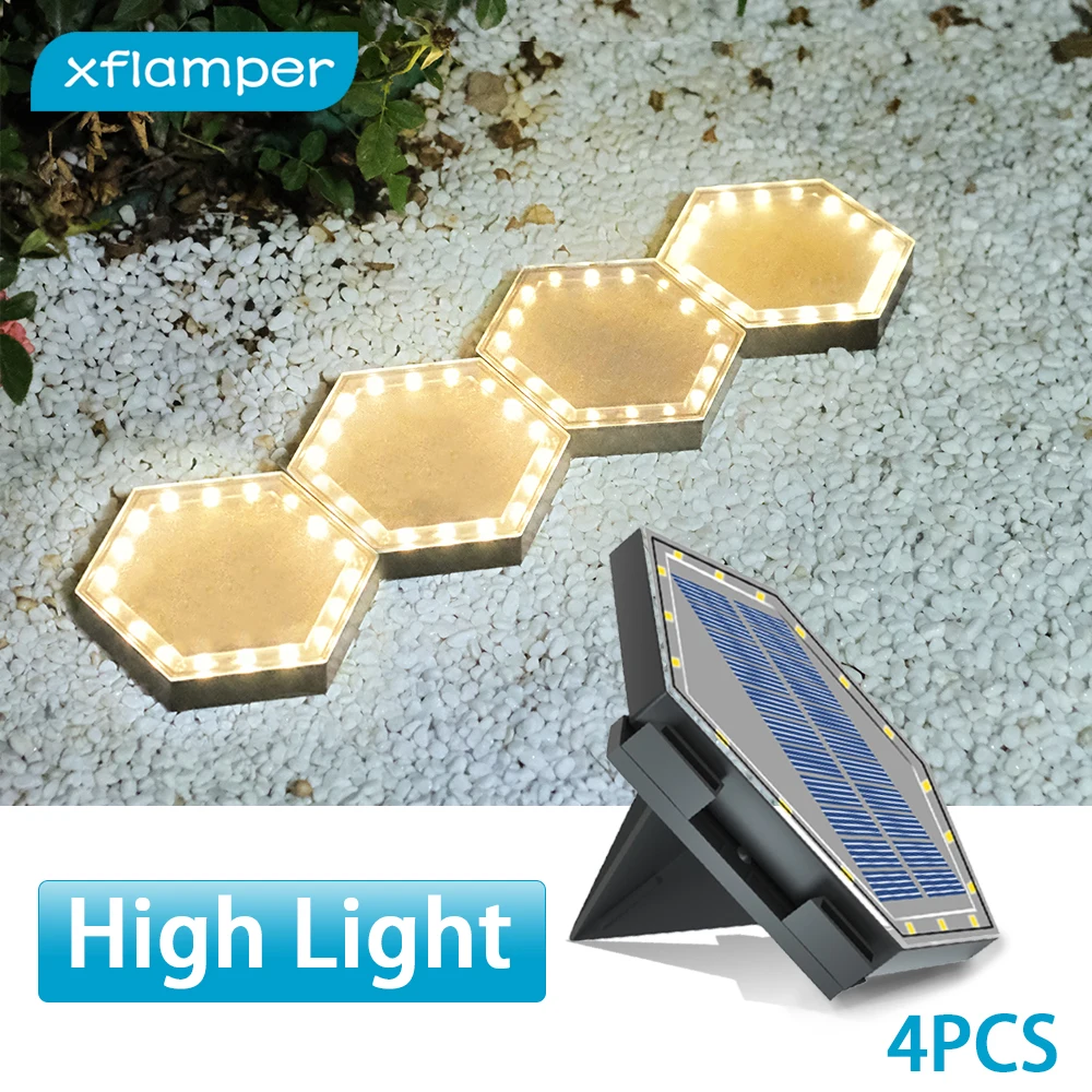 4PCS Solar Ground Lights Outdoor 18LED Garden IP65 Waterproof Lawn for Yard Pati - £91.90 GBP