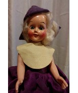 Vintage 6&quot; Hard Plastic Sleepy Eye Rosy Cheeks Doll - £7.66 GBP