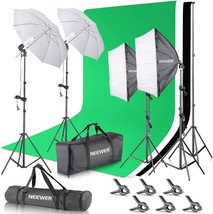 NEEWER 2.6m x 3m / 8.5ft x 10ft Background Support System and 800W 5500K - £206.54 GBP