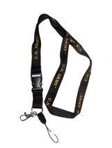 Black &amp; Gold United States Army Printed Key Holder with Detachable Key R... - £6.19 GBP