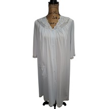 Shadowline Lace Trim Nightgown Vintage Floral Embroidery Lingerie Lounge... - $75.23