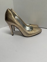 Jessica Simpson Womens Size 8 B Silver Leather Upper Pump 4 in Heel - £15.55 GBP