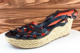 Via Spiga Sz 8 M Black Slingback Leather Women Sandals - £15.78 GBP