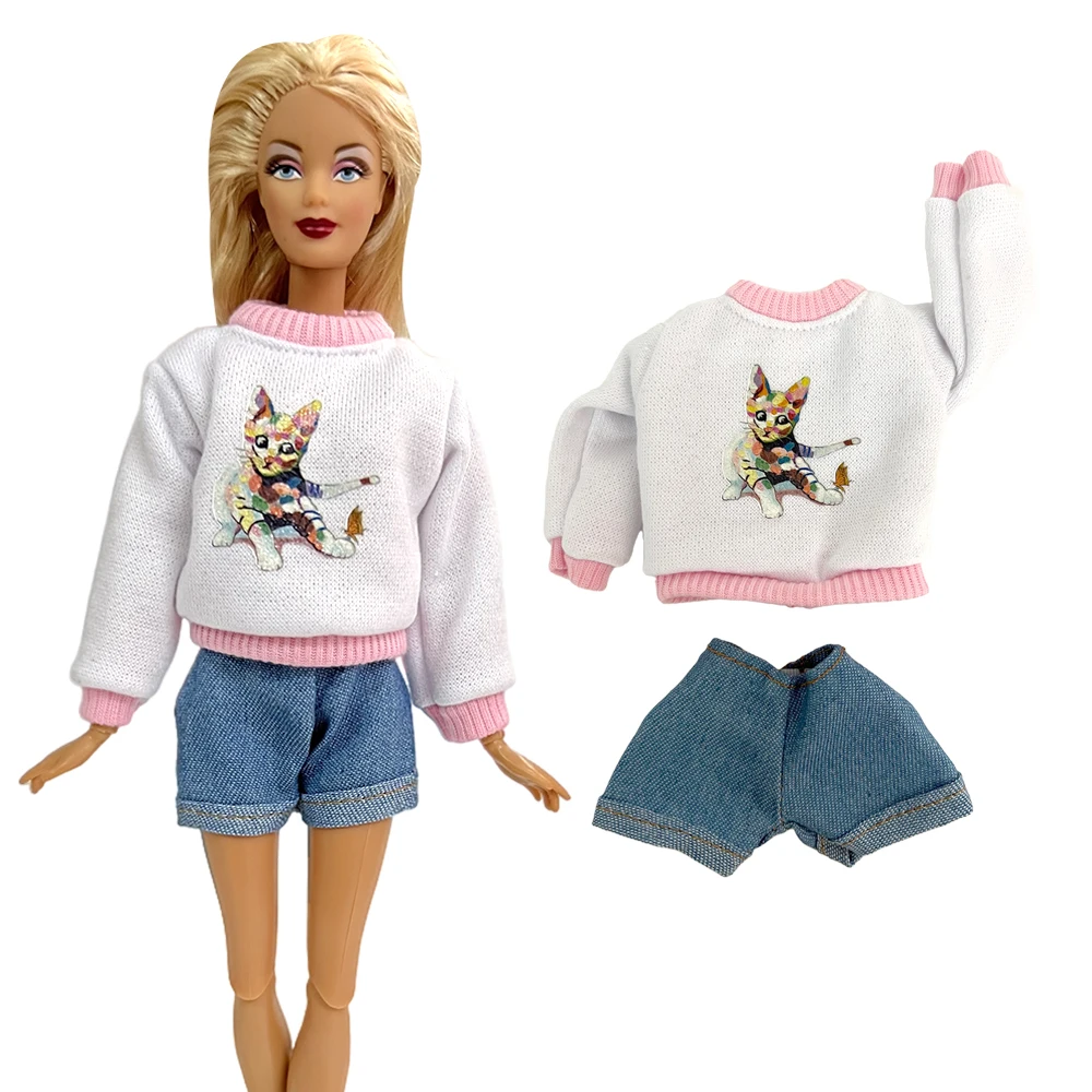 1 Set Outfits White Clothes Jeans Pants for Barbie Princess Doll Clothin... - $9.62+