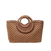 Fashion Sense Handmade Straw Bag 2023 Summer New Art Woven Handbag Seaside Holid - £87.62 GBP