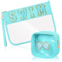 2 Pcs Swimming Gifts Swim Bag Pool Chenille Letter Bags Waterproof PU Travel Cos - £28.01 GBP