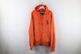 Vintage 90s Ralph Lauren Mens Medium Aztec Big Pony Thermal Waffle Lined Hoodie - £147.96 GBP