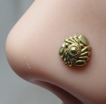 Indisch Blumenmuster Nasenstecker,Antik Gold Finish Nase Ohr Ring ,Push - £13.14 GBP