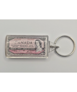 Vintage Canada $1000 One Thousand Dollar Bill Keychain Acrylic D-1 - £11.90 GBP