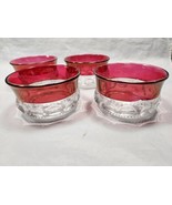 Kings Crown Ruby Thumbprint Set Of 4 Finger Bowls Vintage - $22.91