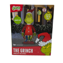 Gemmy Airblown Inflatable Christmas Grinch With Stockings 6.5 Ft New - $88.14