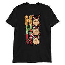 HO HO HO Santa Persian Cat Christmas T-Shirt | Cat Lover Shirt Black - $18.13+