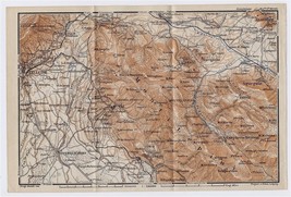 1909 Antique Map Of Vicinity Of Velletri Cori Monti Lepini / Lazio / Italy - £17.13 GBP