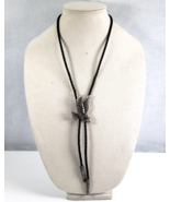 Vintage 1989 Western Pewter Diamond Cut Eagle Bolo Tie Signed EJC Bolo T... - €33,53 EUR