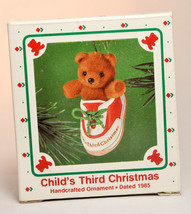Hallmark - Child&#39;s Third Christmas - Bear In Sneaker - 1985 - Keepsake Ornament - £9.97 GBP
