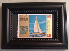 Framed Stamp Art - Equitorial Guinea - Sailboat - $9.79