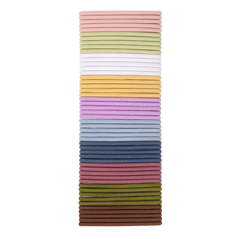 50PCS Womens Elastics Hair Tie, 4Mm Colorful Ponytail Holders Hair Bands for Med Item image 3