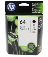 HP 64 Black Tricolor Ink Cartridge Set X4D92AN N9J89AN N9J90AN Exp 2026+... - $34.98