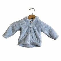 Carters Baby Bear Hoodie Fleece Jacket 12 Month Light Blue Soft Zip Up Pockets - $8.92