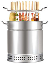 Portable Vertical Charcoal Smoker Grill Barrel Grill with 28 Skewers - $345.56