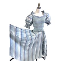 VTG 1980s Gabani Striped Skirt Sweater Set Made in Italy Metallic Knit S/M - $2,836.06 MXN