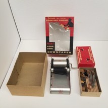 Vintage Superior Cub Toy Printing Press No. 8401 w/ Box &amp; Accessories - £28.37 GBP