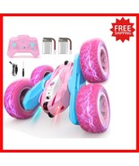 Rechargeable Pink RC Stunt Car with Double-Sided Driving - Gift for Kids - $1,137.86 MXN