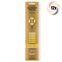 12x Packs Gonesh Extra Rich Incense Sticks Amber Scent | 20 Sticks Each - $29.44