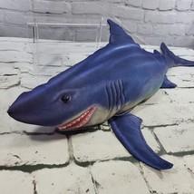 Tree House Kids Giant Stuffed Blue Shark Pillows 28&quot; Flaw Missing Fin  - $14.84