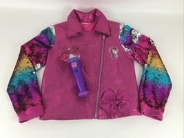 Jojo Siwa Light Up Microphone Pop Star Jacket Costume Unicorn Sequins Gi... - £47.70 GBP