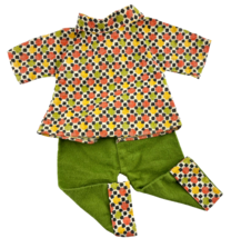 Vintage Doll Clothes Handmade 60s  Fashion Top and Pants Geometric Print - $414.58 MXN