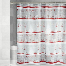 Avanti Linens Christmas Fabric Shower Reindeer Curtain 72x72&quot; Winter Hol... - £31.14 GBP