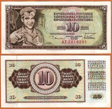 YUGOSLAVIA 1978 UNC 10 Dinara /Dinarjev / Dinari Banknote Paper Money Bi... - $1.00