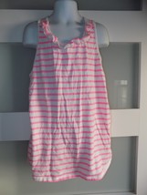 LANDS&#39; END 100% COTTON PINK NEON STRIPE TANK TOP SIZE M (10/12) GIRL&#39;S - $240.08 MXN