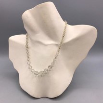 Vintage Clear Glass Bead Necklace w/ Sterling Silver Clasp - £55.88 GBP