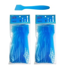 2Pk High Quality Large Angled Plastic Makeup Cosmetic Spatula Scoop - Blue - £15.95 GBP