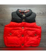 Red and Gray Quilted Puffer Winter Outerwear Vest Baby Gap 6-12 Months - £11.59 GBP