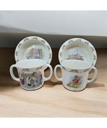 Vitnage Royal Doulton Bunnikins 2 Cereal Bowls and 2 Double Handed Mugs ... - $38.31